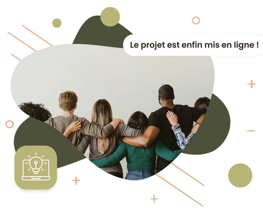 Images représentant plusieurs personnes se tenant par les épaules