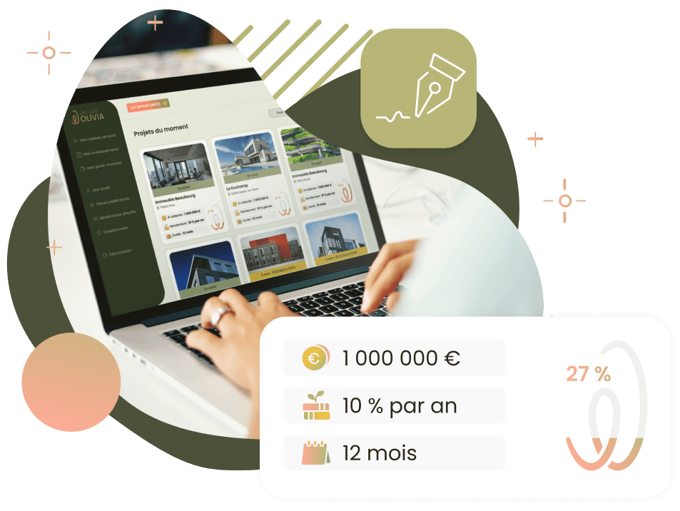 Image d'un écran d'ordinateur montrant la page des projets We Are Olivia